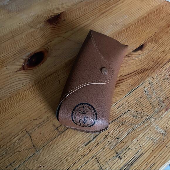 Ray Ban Brown Leather Sunglasses Case with Minimalist Design (CASE ONLY) - Picture 1 of 9